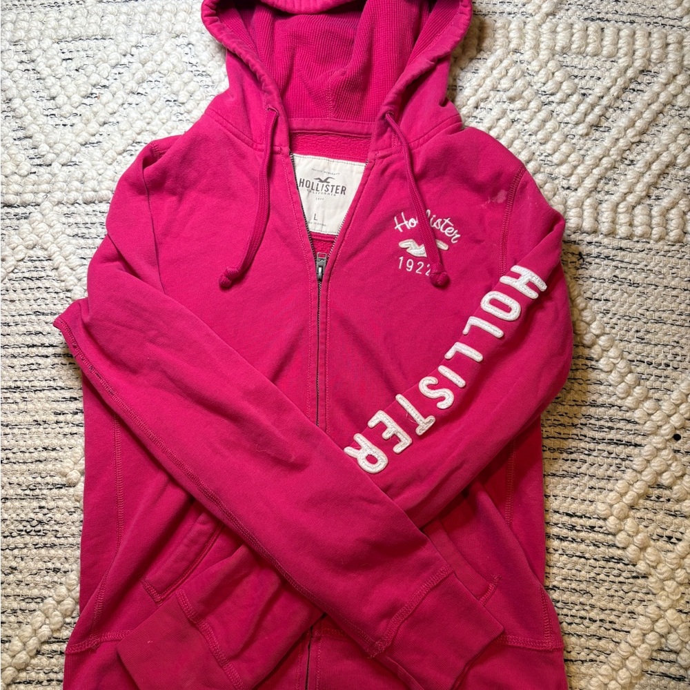 Vintage Hollister Pink Zip Up Hoodie